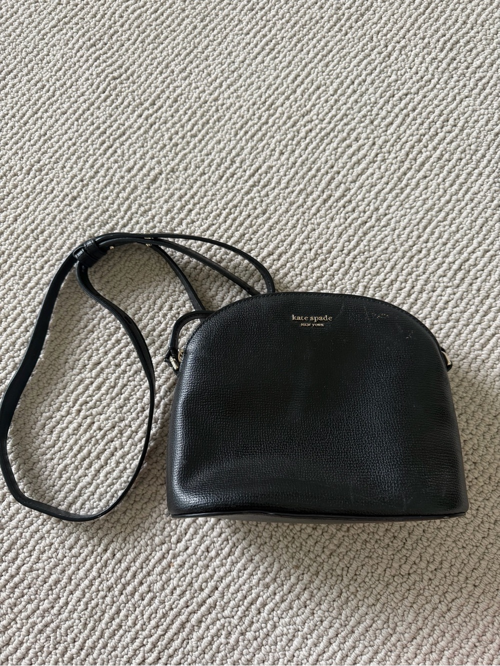 kate spade black pebbled crossbody bag
